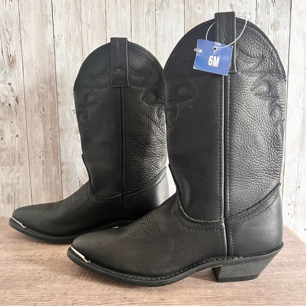 Women’s Leather Western Cowboy Boots Black New Size 6 - Picture 2 of 6